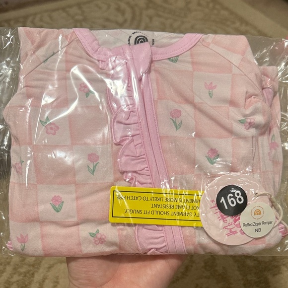 remi and friends Other - Remi & Friends Pink Floral Ruffle Zipper Romper